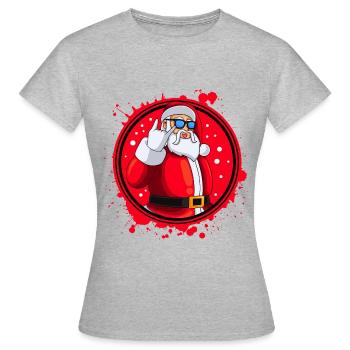 Santa Claus Santa Cool Blob - T-shirt Femme - gris chiné - Devant - AI Model Female 172 dark (172cm)