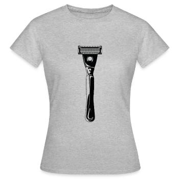 razor blade shave shaver symbol - Women's T-Shirt - heather grey - Front - AI Model Female 172 dark (172cm)