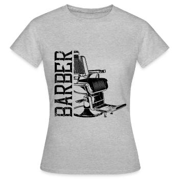 barber stuhl sessel friseur - Frauen T-Shirt - Grau meliert - Vorne - AI Model Female 172 dark (172cm)
