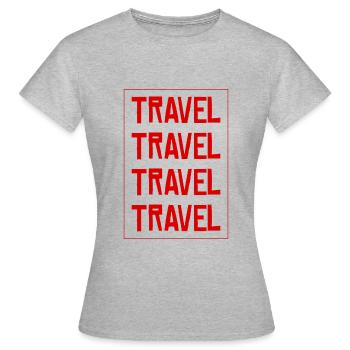 Traveler travel travel hashtag - Women's T-Shirt - heather grey - Front - AI Model Female 172 dark (172cm)
