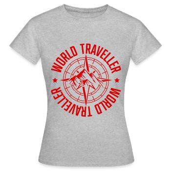 Travel Compass Travel - Women's T-Shirt - heather grey - Front - AI Model Female 172 dark (172cm)