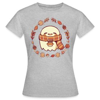 Vibrations automnales fantomatiques - T-shirt Femme - gris chiné - Devant - AI Model Female 172 dark (172cm)