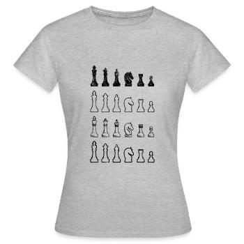 Échecs échec et mat - T-shirt Femme - gris chiné - Devant - AI Model Female 172 dark (172cm)