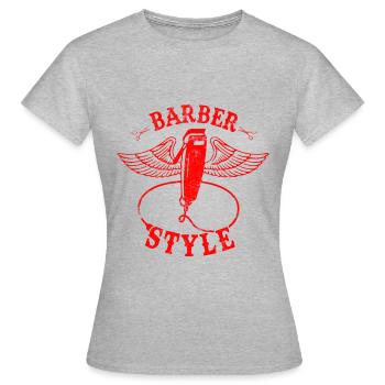 Barber Friseur Spruch - Frauen T-Shirt - Grau meliert - Vorne - AI Model Female 172 dark (172cm)