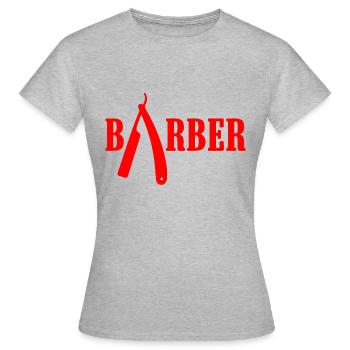 Barber Friseur Spruch - Frauen T-Shirt - Grau meliert - Vorne - AI Model Female 172 dark (172cm)