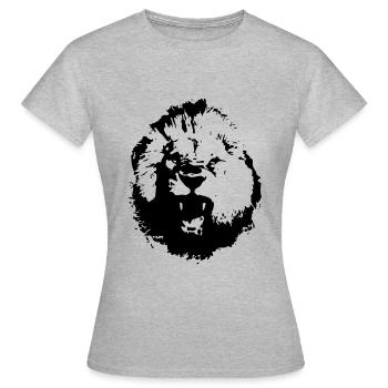 Tête de lion Lion Tête - T-shirt Femme - gris chiné - Devant - AI Model Female 172 dark (172cm)