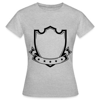 coat of arms blank shield shape - Women's T-Shirt - heather grey - Front - AI Model Female 172 dark (172cm)