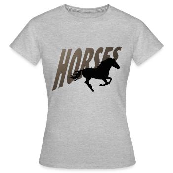 HORSES - Frauen T-Shirt - Grau meliert - Vorne - AI Model Female 172 dark (172cm)