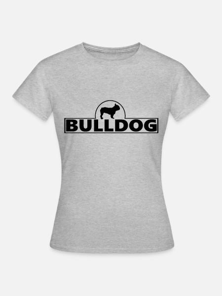 BULLDOG - Frauen T-Shirt - Grau meliert