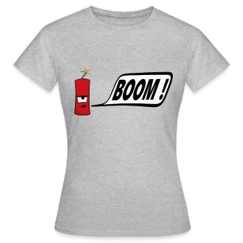 Böller - Frauen T-Shirt - Grau meliert - Vorne - AI Model Female 172 dark (172cm)