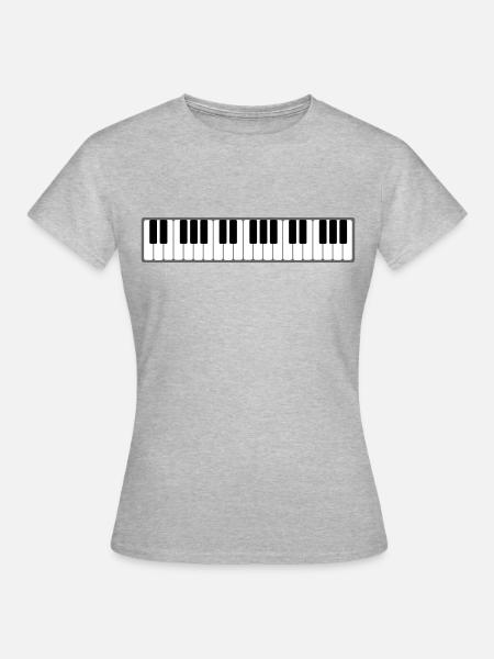 Keyboard Tastatur Klavier 36 Tasten Piano Grafik - Frauen T-Shirt - Grau meliert