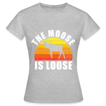Retro Elch Lustiger Spruch - Frauen T-Shirt - Grau meliert - Vorne - AI Model Female 172 dark (172cm)
