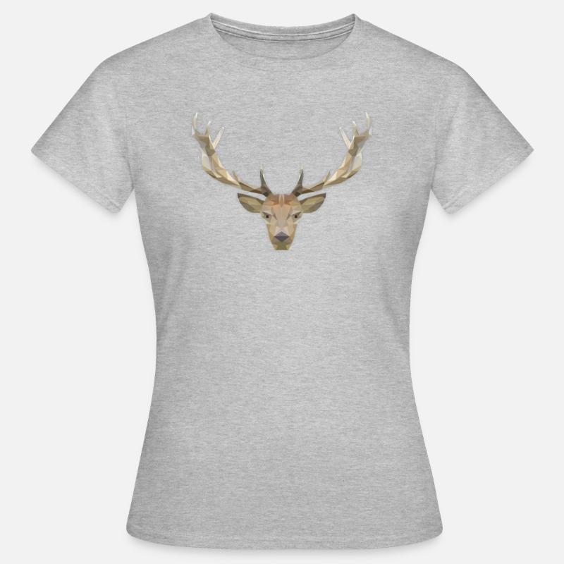 LowPoly "Deer" - Women's T-Shirt - heather grey