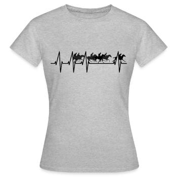 Courses de chevaux - T-shirt Femme - gris chiné - Devant - AI Model Female 172 dark (172cm)