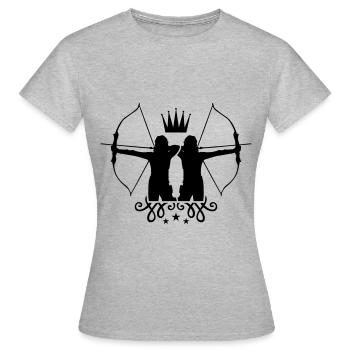 archery bow bow - Women's T-Shirt - heather grey - Front - AI Model Female 172 dark (172cm)