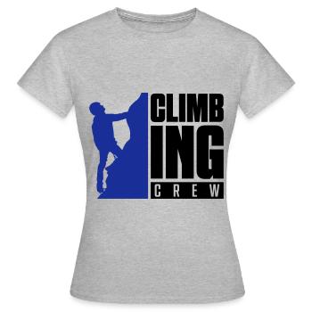 climbing crew - T-shirt Femme - gris chiné - Devant - AI Model Female 172 dark (172cm)