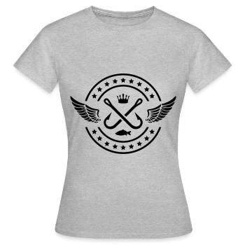 fishing hook symbol fishing - Women's T-Shirt - heather grey - Front - AI Model Female 172 dark (172cm)