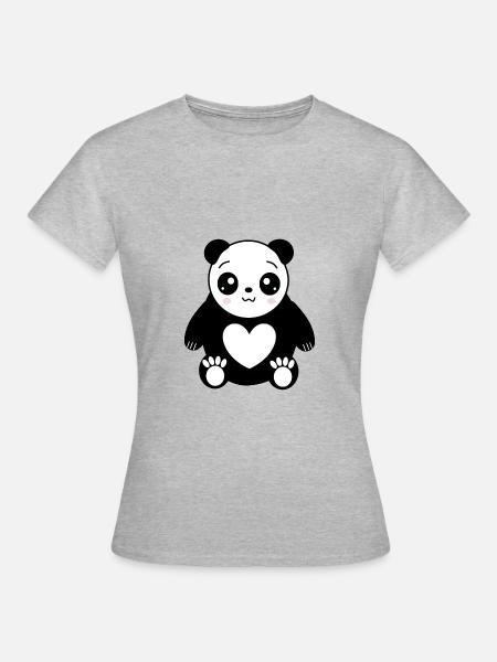 Kawaii Panda Bear Kawaii Gift - Women's T-Shirt - heather grey