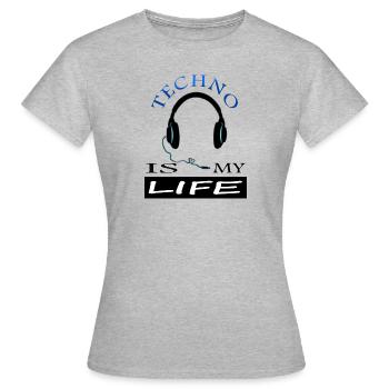 La musique techno est mon cadeau de musique techno de vie - T-shirt Femme - gris chiné - Devant - AI Model Female 172 dark (172cm)