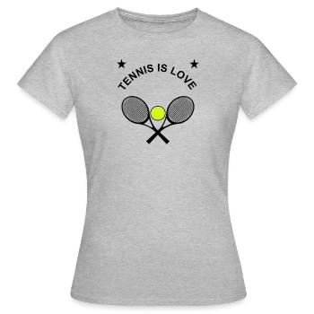 Tennis ist Liebe Tennisschläger tennis-match - Frauen T-Shirt - Grau meliert - Vorne - AI Model Female 172 dark (172cm)