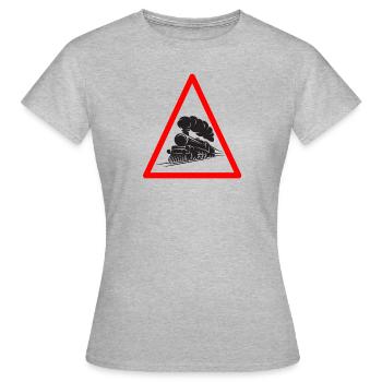 Attention locomotive locomotive de locomotive cadeau de locomotive - T-shirt Femme - gris chiné - Devant - AI Model Female 172 dark (172cm)
