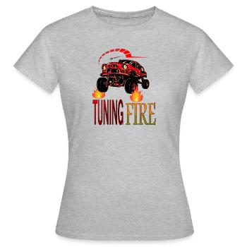 Tuning Car Sportwagen Rennfahrer Flitzer Geschenk - Frauen T-Shirt - Grau meliert - Vorne - AI Model Female 172 dark (172cm)