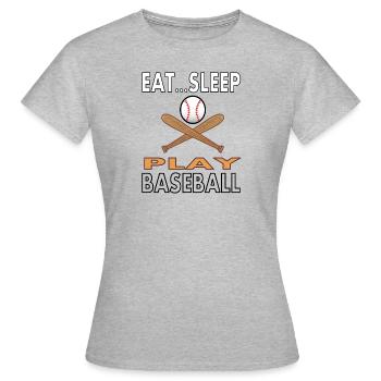 Baseballspielen Baseballspieler Baseball Geschenk - Frauen T-Shirt - Grau meliert - Vorne - AI Model Female 172 dark (172cm)