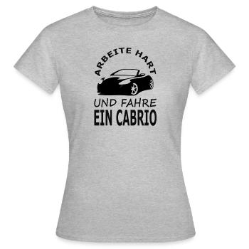 Cabrio fahren driften Tuning oben ohne Geschenk - Frauen T-Shirt - Grau meliert - Vorne - AI Model Female 172 dark (172cm)