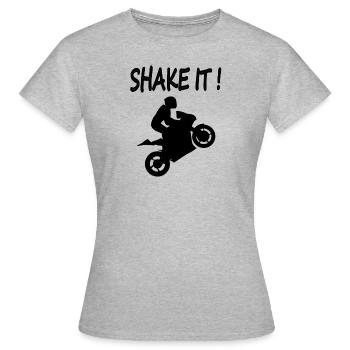 Motocross Motorrad fahren Stunt Kaskade Geschenk - Frauen T-Shirt - Grau meliert - Vorne - AI Model Female 172 dark (172cm)