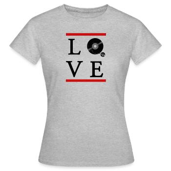 Dj Musik Plattenspieler - Frauen T-Shirt - Grau meliert - Vorne - AI Model Female 172 dark (172cm)