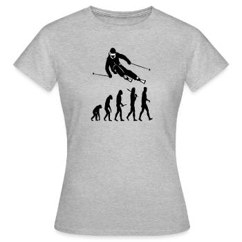 Domaine skiable Homo Sapien Cadeau - T-shirt Femme - gris chiné - Devant - AI Model Female 172 dark (172cm)