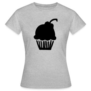 Gâteau d'anniversaire tarte cadeau d'anniversaire muffin - T-shirt Femme - gris chiné - Devant - AI Model Female 172 dark (172cm)
