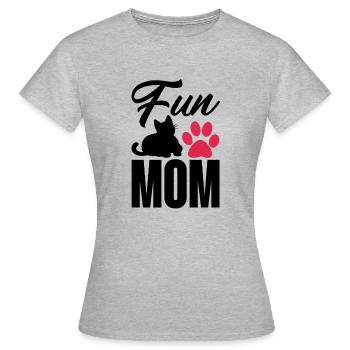 Fête des mères chat mignon mère - fun mom - T-shirt Femme - gris chiné - Devant - AI Model Female 172 dark (172cm)