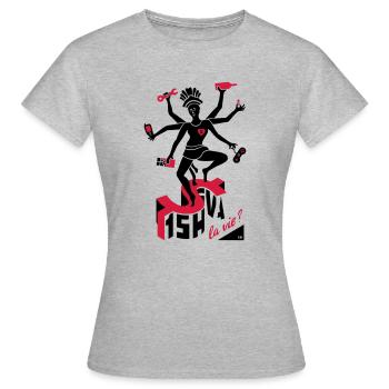 Ainsi Shiva la vie - T-shirt Femme - gris chiné - Devant - AI Model Female 172 dark (172cm)