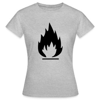 feuer - Frauen T-Shirt - Grau meliert - Vorne - AI Model Female 172 dark (172cm)