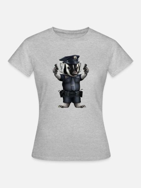 DACHSPOLIZEI - Frauen T-Shirt - Grau meliert