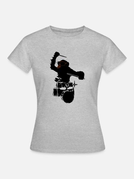 music monkey - Frauen T-Shirt - Grau meliert
