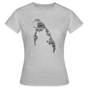 TamilEelam Text Design Black - T-shirt Femme - gris chiné - Devant - AI Model Female 172 dark (172cm)