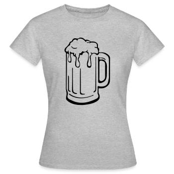 Bierkrug - Frauen T-Shirt - Grau meliert - Vorne - AI Model Female 172 dark (172cm)