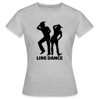 Line dance - Frauen T-Shirt - Grau meliert - Vorne - AI Model Female 172 dark (172cm)