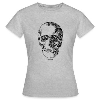 Tete de mort psyche de lique - T-shirt Femme - gris chiné - Devant - AI Model Female 172 dark (172cm)
