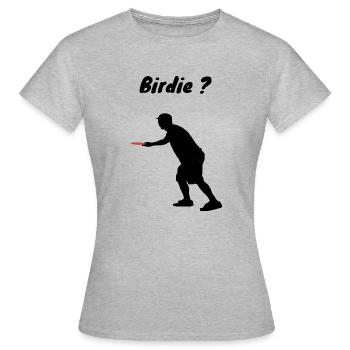 Birdie Discgolf - Frauen T-Shirt - Grau meliert - Vorne - AI Model Female 172 dark (172cm)