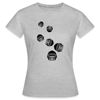 Football Helm - Frauen T-Shirt - Grau meliert - Vorne - AI Model Female 172 dark (172cm)