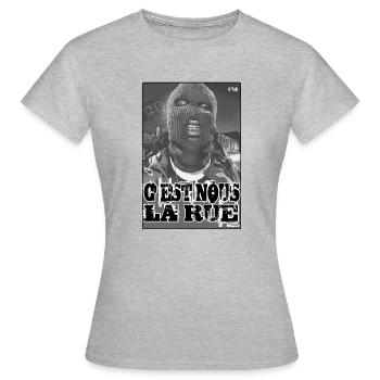 C'est Nous la Rue - T-shirt Femme - gris chiné - Devant - AI Model Female 172 dark (172cm)