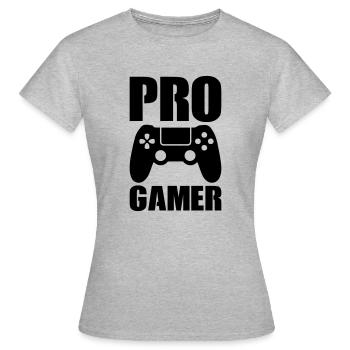 pro gamer - Frauen T-Shirt - Grau meliert - Vorne - AI Model Female 172 dark (172cm)