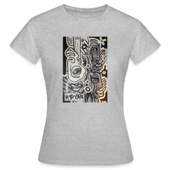 black and white 1 - Frauen T-Shirt - Grau meliert - Vorne - AI Model Female 172 dark (172cm)