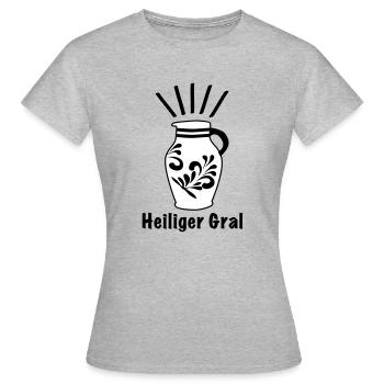 Bembel Heiliger Gral - DasFrankfurter Original - Frauen T-Shirt - Grau meliert - Vorne - AI Model Female 172 dark (172cm)