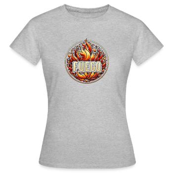 fuego1 - T-shirt Femme - gris chiné - Devant - AI Model Female 172 dark (172cm)