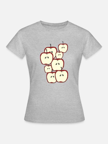 Äpfel Zeit - Frauen T-Shirt - Grau meliert