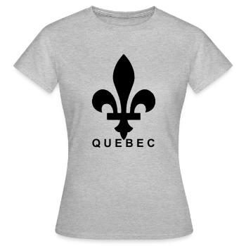 Quebec - T-shirt Femme - gris chiné - Devant - AI Model Female 172 dark (172cm)